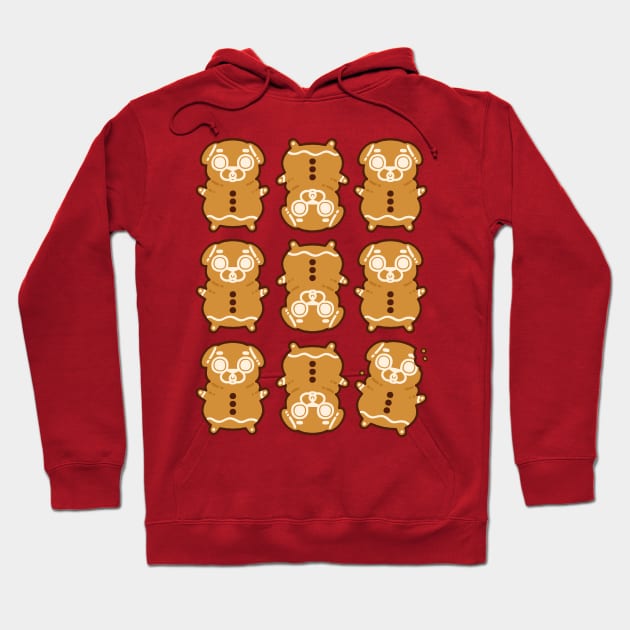 Gingerbread Puglie Hoodie by Puglie Pug 